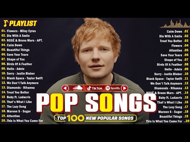 Ed Sheeran, Rihanna, Zayn, Adele, Dua Lipa, Selena Gomez, Bruno Mars, Maroon 5 🎶 Billboard Hot 100 SDDEFAULT Thumbnail
