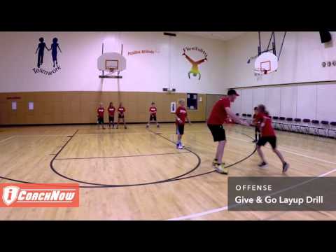 Basketball Offense - Give and Go Layup Drill
