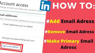 How To Add Or Remove Email Address In LinkedIn Account | How To Change LinkedIn Email Address