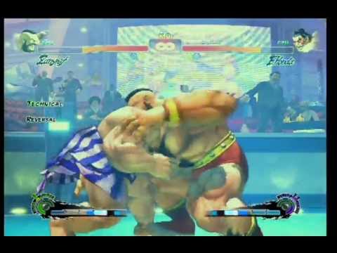 Super Street Fighter 4. Zangief vs Honda. XBOX 360 PS 3
