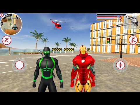 Süper Kahraman Demir Adam Oyunu - Amazing Iron Rope Hero Gangstar Robot City #33 - Android Gameplay
