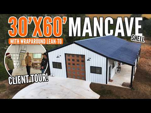 30x60 Fully Custom Mancave Shell | Metal Building Tour & Client Story | WolfSteel Buildings