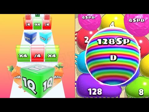 [New High Score 1Q] Jelly Run 2048 vs Blob Merge 3D [ 128SPD ] #ballgamezone