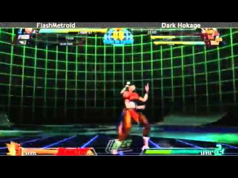 4-25-11 FlashMetroid (Trish/Iron Man/Chun) vs Dark Hokage (Storm/Zero/Tron) - MvC3