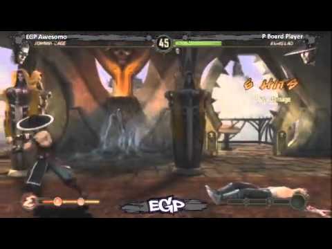 EGP Awesomo (Cage) vs P Board Player (Liu) 1/2 - Mortal Souls MK9