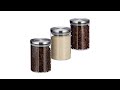 Pots de stockage jeu de 3 600 ml chacun Argenté - Verre - Métal - Matière plastique - 10 x 14 x 10 cm