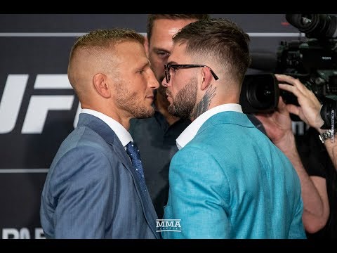 T.J. Dillashaw vs. Cody Garbrandt UFC 227 Media Day Staredown - MMA Fighting