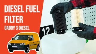 Youtube thumbnail of video "How to replace the diesel fuel filter Caddy mk3 2.0 SDI ⛽"
