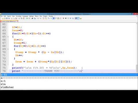 Newtons Divided Difference Formula implementation using Perl language