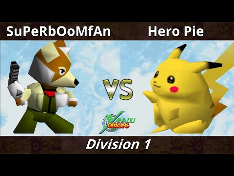 Xanadu Origins - SuPeRbOoMfAn (Fox) Vs. Hero Pie (Pikachu) Smash Bros - SSB64