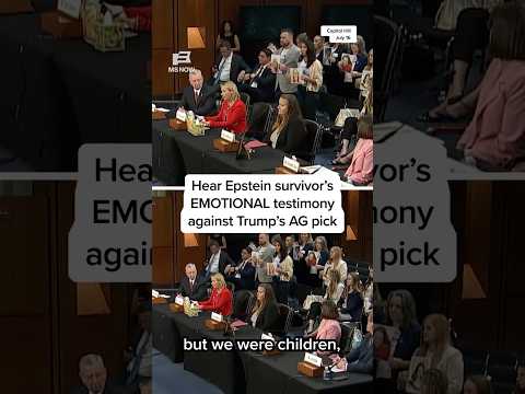 Hear Epstein survivor's EMOTIONAL testimony against Trump AG's pick