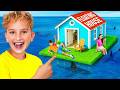 I Surviving 24 Hours In A Floating HOUSE On WATER