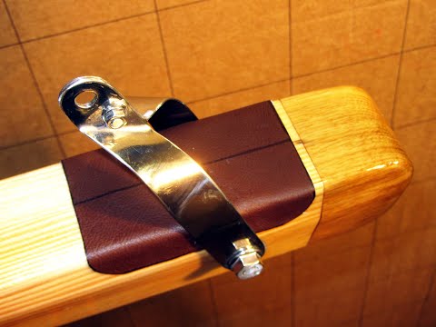 PARABOLIC WOODEN MAST: LEATHER ANTI-CHAFE PATCHES (Pasja 400 dinghy; RoSSY project).