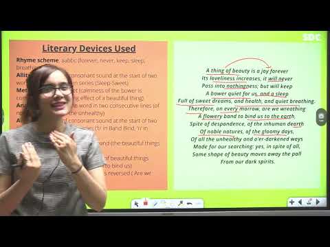 A Thing of Beauty with poetic devices | Line by Line Explanation in Hindi | Class12th English #term2