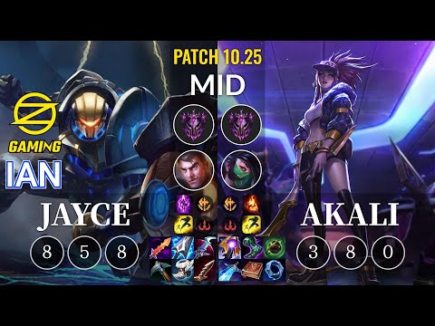 OZ Ian Jayce vs Akali Mid - KR Patch 10.25