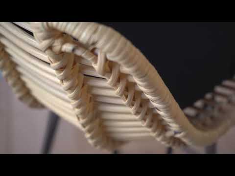 Video Capurgana - Lot de 2 tabourets de bar design en rotin assise 67 cm