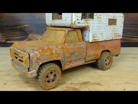 Rusty 1960's Tonka Pickup Dodge Camper Restoration