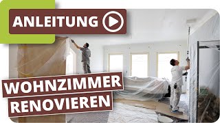 Wohnzimmer streichen - Decke und Wände neu streichen