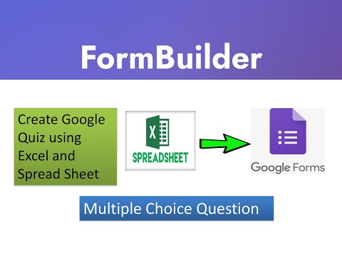 Create Google Form using Excel and Google Sheet with Form Builder | Google Form/Quiz Tutorial