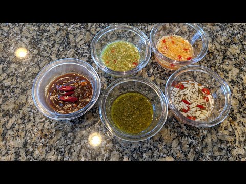 Vietnamese dipping sauces for summer rolls, spring rolls and egg rolls (nuoc cham)