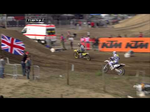 Kevin Strijbos passes Dean Ferris MXGP of Germany 2015 - motocross