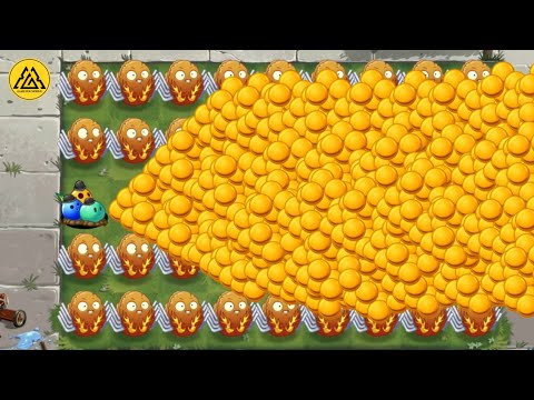 Pvz 2 Hard Challenge !! 100 plant Max Level Vs Legohead Zombie