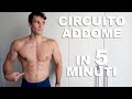 CIRCUITO ADDOME IN 5 MINUTI! ADDOMINALI SCOLPITI E RESISTENTI CON IL TABATA! SENZA ATTREZZI IN CASA!