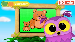 Hoot, Scoot & What | Learn Vocabulary for Kids | First Words | Games, Vehicles and More for Babies