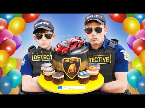 Ulang Tahun Detektif Jason dengan Kue Lamborghini 🎂🚔 Petualangan polisi lucu di mobil keren