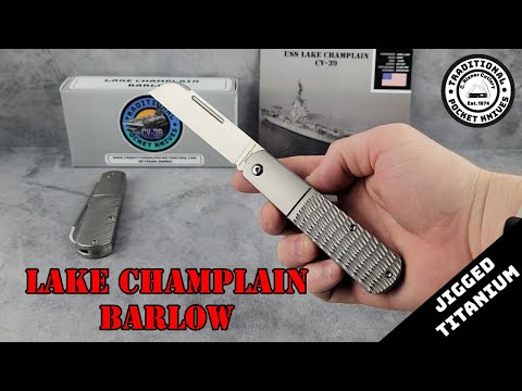 Lake Champlain Barlow - Jigged and Sawcut Titanium -w/C. Risner Cutlery