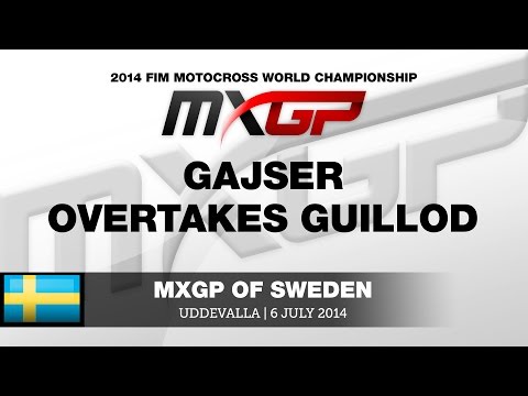 MXGP of Sweden 2014 Tim Gajser overtakes Valentin Guillod in the Battle - Motocross