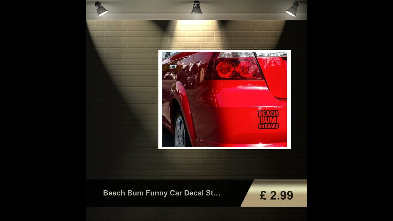 Beach Bum Funny Car Decal Sticker, Humorous Vehicle Accessory, Perfect for Beach Lovers, Novelty ...