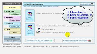 Using TimeTabler to schedule your school timetable.
