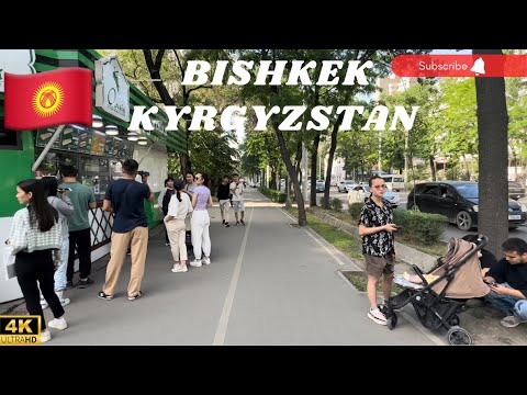 Passeio a pé em Bishkek |4k| 🇰🇬 #quirguistão