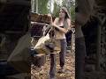 How I Stay Warm Off The Grid Chopping Wood In The Wilderness Youtubeshorts Offgrid Alone Axe