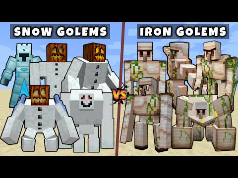 All Iron Golems vs All Snow Golems - Mutant Iron Golems vs Mutant Snow Golem