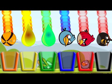 Angry Birds Drink Water 2 - GIVE COLOR WATER CUP FOR ALL DIFFERENT COLOR BIRDS WALKTHROUGH!