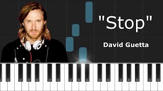 David Guetta - &quot;Stop&quot; ft Ryan Tedder Piano Tutorial - Chords - How To Play - Cover