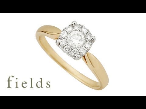 18ct Gold Starburst Diamond Ring.