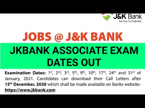 JKBANK BANKING ASSOCIATE EXAM DATES OUT | BIG BREAKING