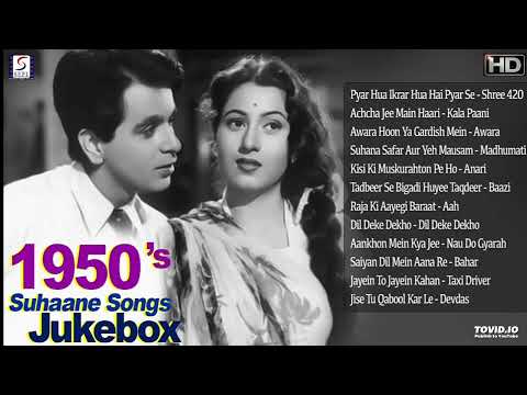 1950's Super Hit Suhaane Video Songs Jukebox  - B&W - HD - Part 1