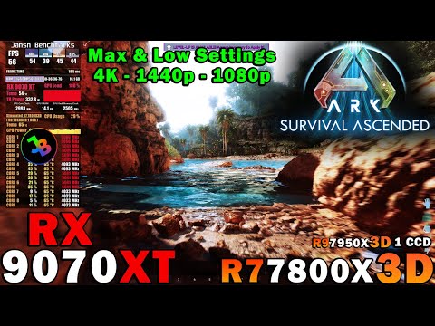 ARK: Survival Ascended | RX 9070 XT | Sim. R7 7800X3D | 4K - 1440p - 1080p | Epic & Low Settings