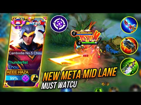 CHOU NEW META MID LANE ENEMY MAGE CRY (Must Watch) CHOU BEST BUILD AND META GAMEPLAY - MLBB