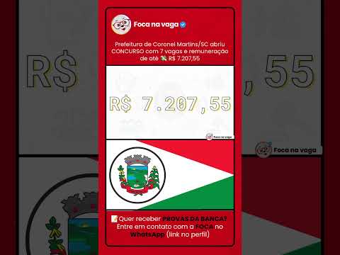 PROCESSO SELETIVO DA PREFEITURA DE CORONEL MARTINS/SC: EDITAL PUBLICADO NO OESTE CATARINENSE!