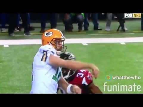 Atlanta Falcons Brian Poole Hits Aaron Rodgers 2017 NFC Championship