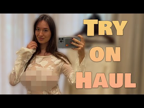 [4K] Transparent Try on Haul | See through dresses