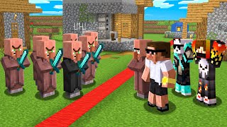 Villagers SPLIT The Village in Half Against YouTubers !!