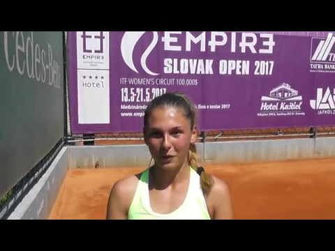 EMPIRE Slovak Open 2017: 1QR, interview, Sandra JAMRICHOVA (SVK) - G. PANTUCKOVA (CZE) 6-0, 6-1