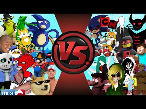 MLG vs CREEPYPASTA TOTAL WAR! (Sanic vs Sonic.EXE 3) Cartoon Fight Club Episode 111 Video