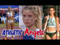 Beautiful Young Female Athletes Angels In The Athletic Arena